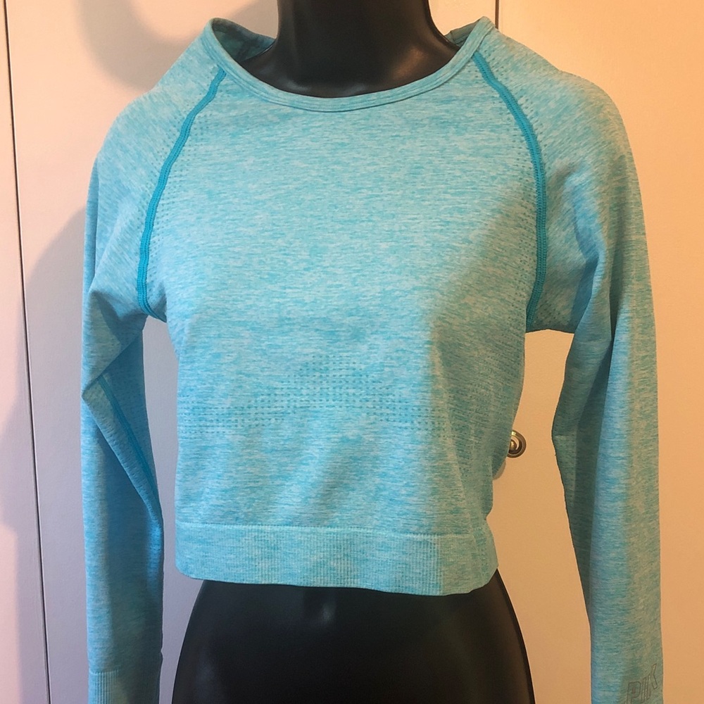 PINK  Seamless Long-Sleeve Crop Top